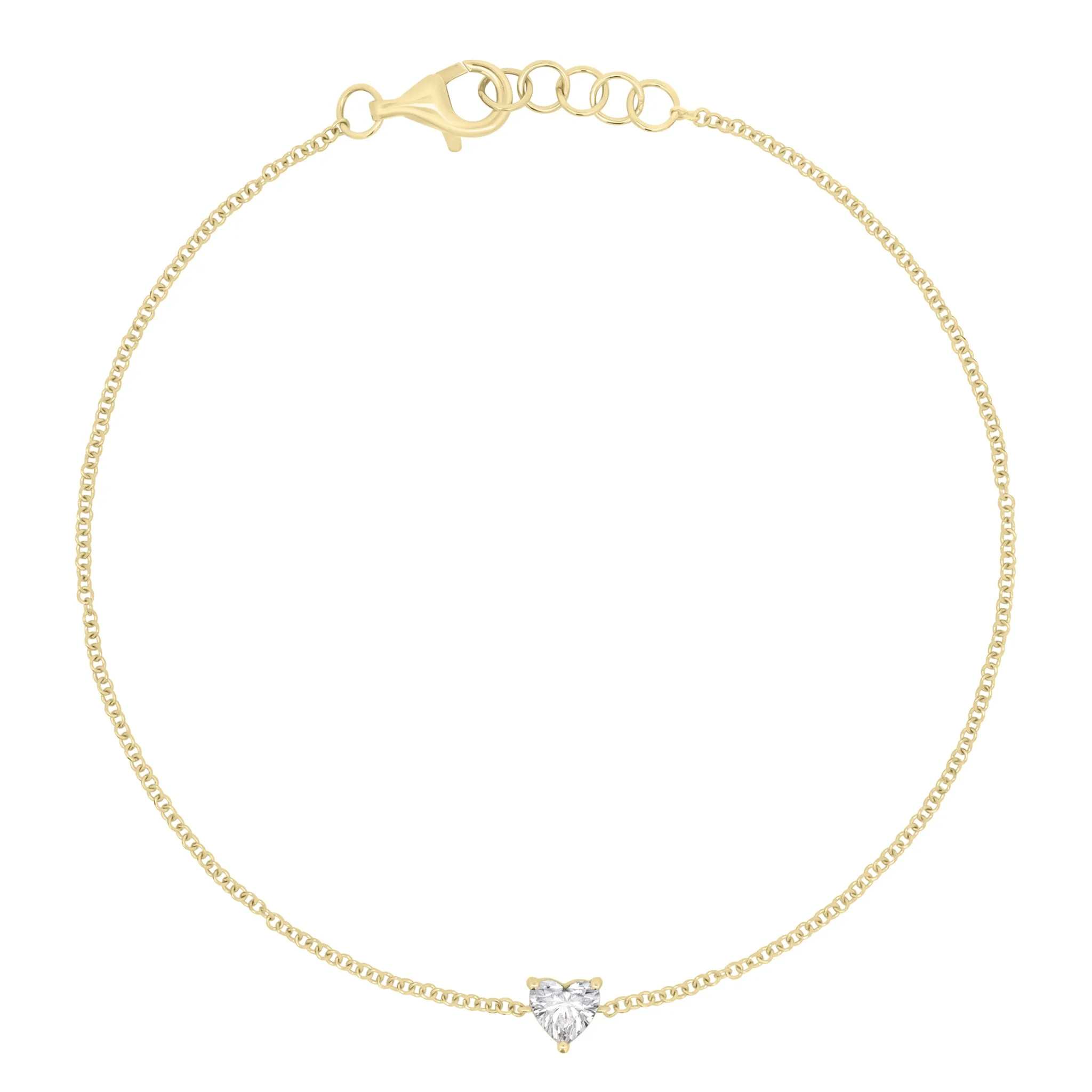 Simple Heart Diamond Fashion Bracelet