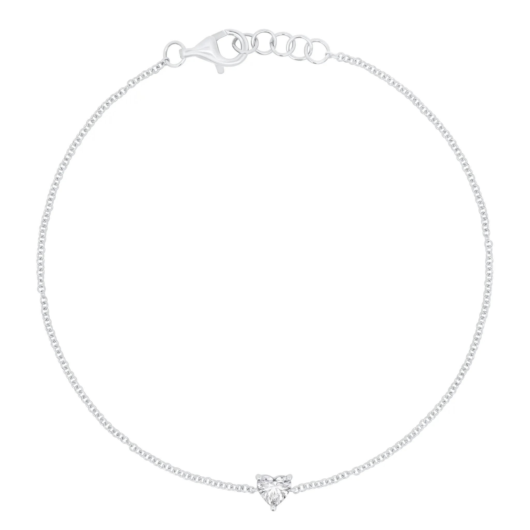 Simple Heart Diamond Fashion Bracelet