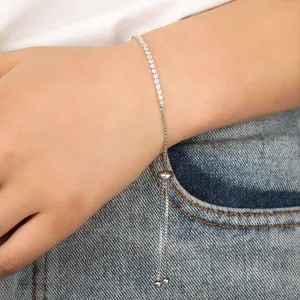 Simple Retractable Rhinestone Claw Chain Adjustable Bracelet Women