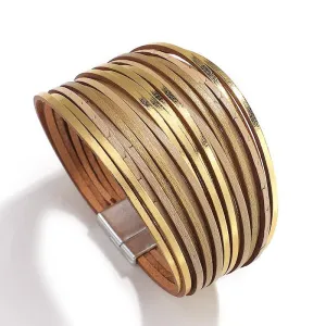 'Simple' Wide Cuff Bracelet - hazel