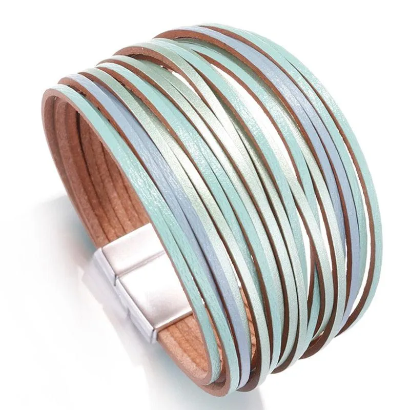 'Simple' Wide Cuff Bracelet - teal