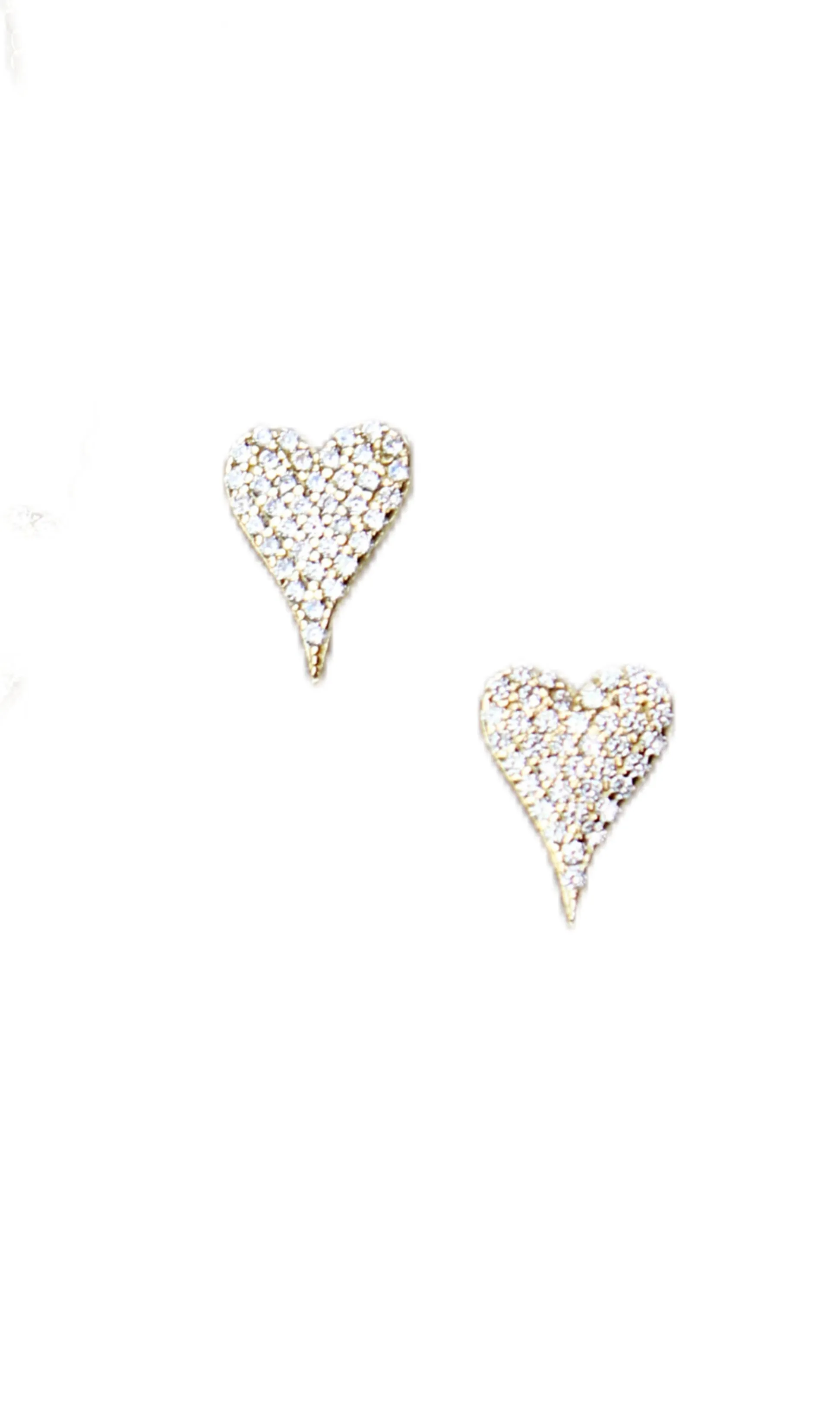 Simulated Diamond PAVE HEART Earrings