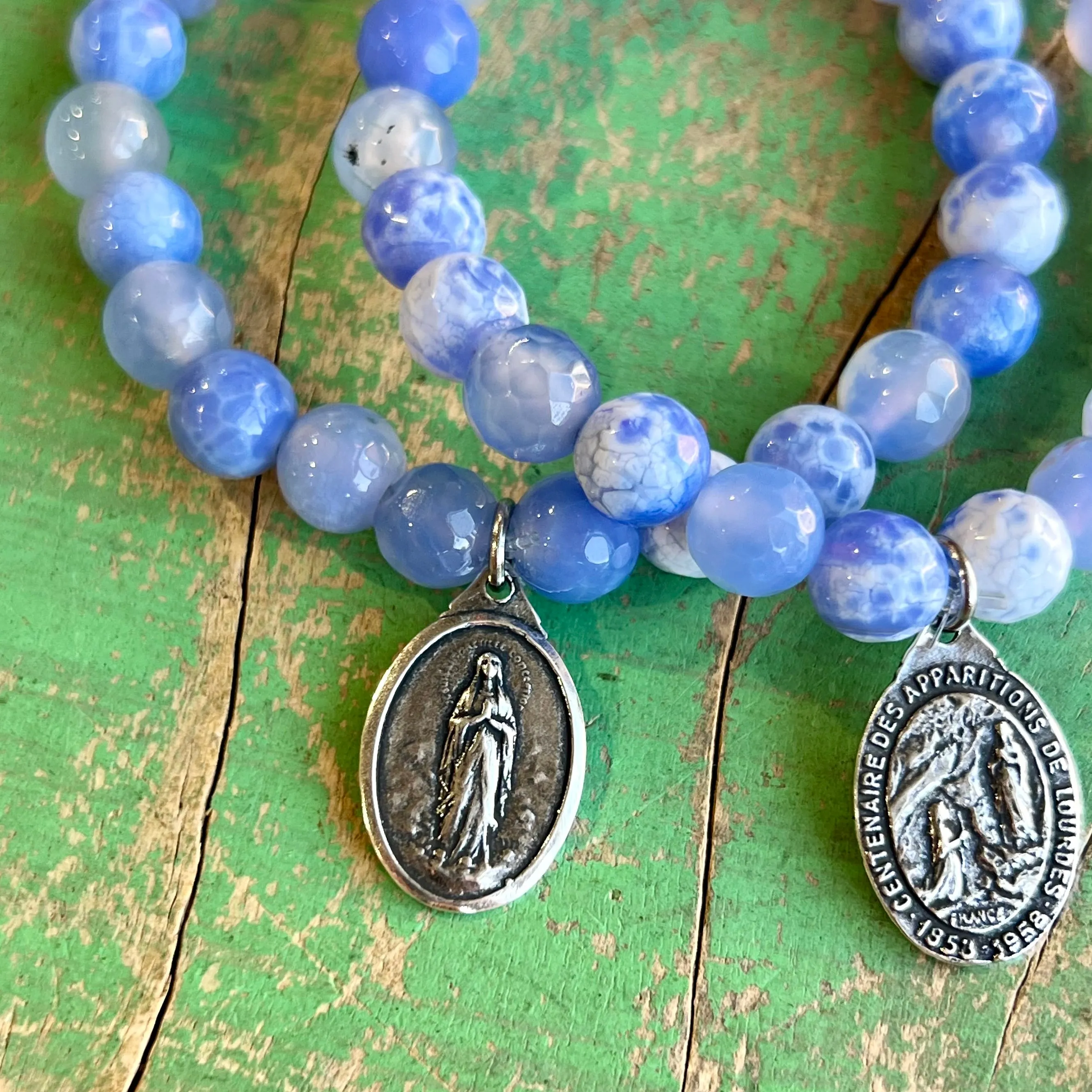 Sky Blue Our Lady of Lourdes Bracelet