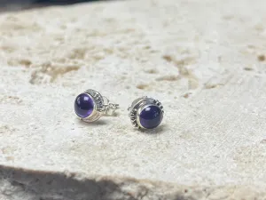 Small Amethyst Silver Studs - Three Styles