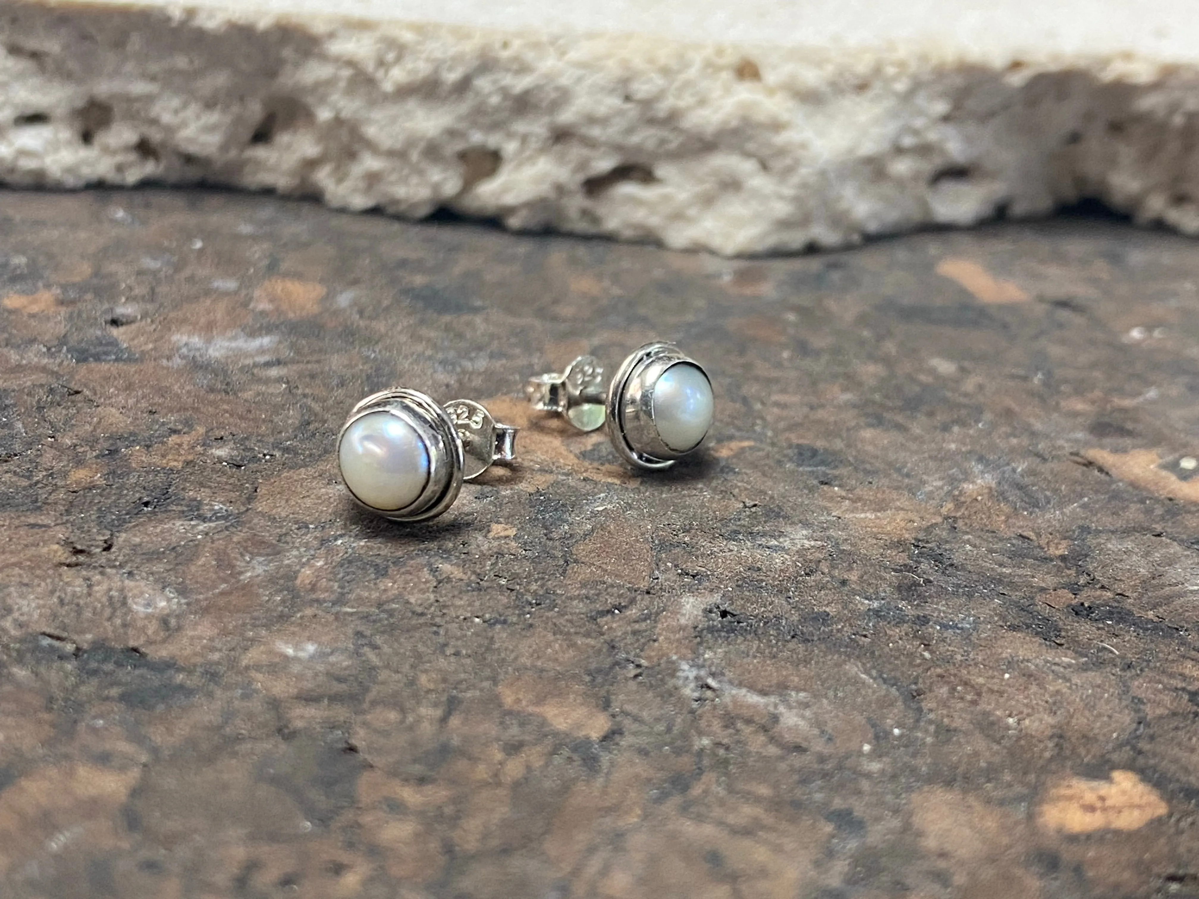 Small Pearl Silver Studs - Three Styles