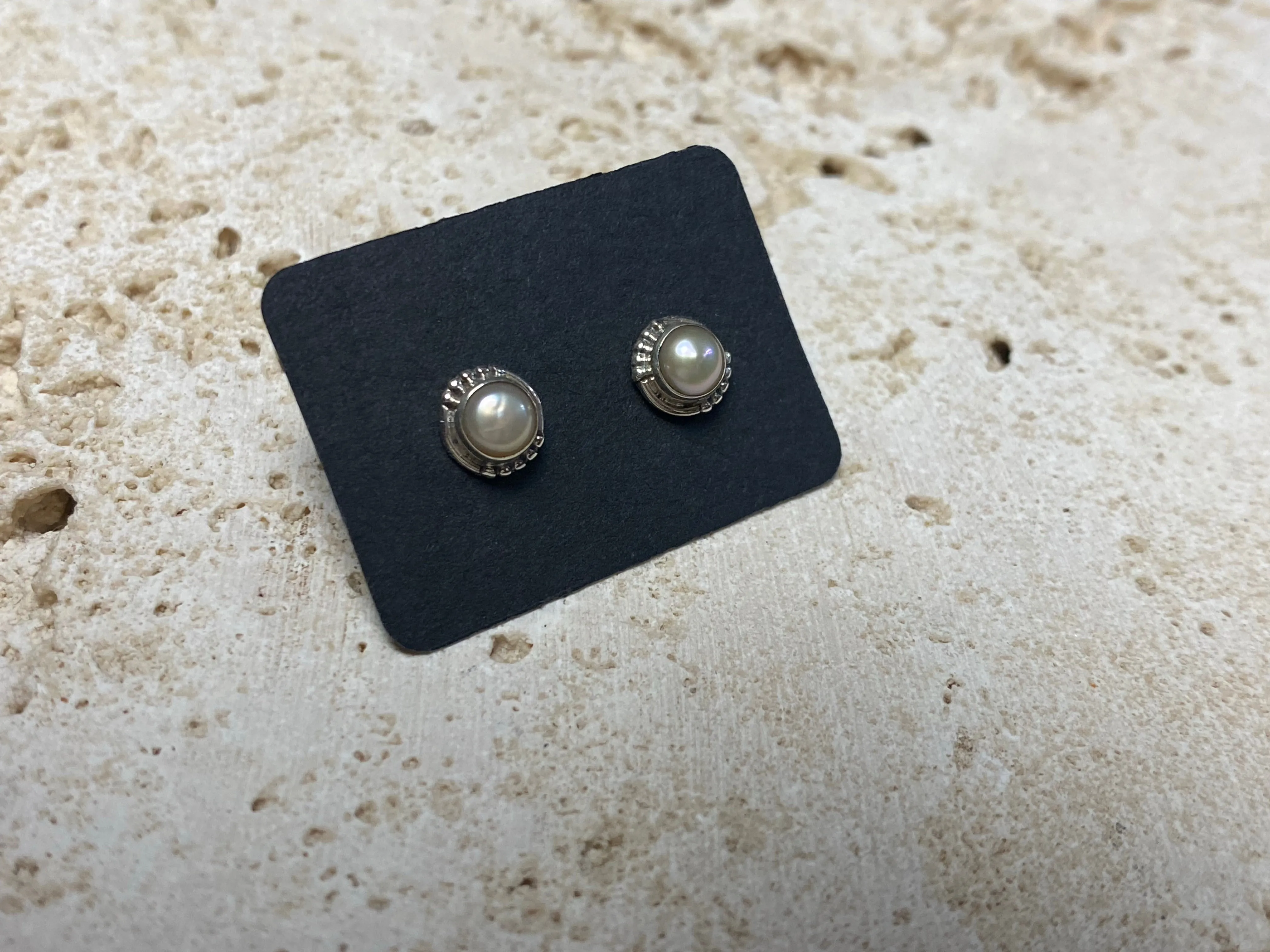 Small Pearl Silver Studs - Three Styles