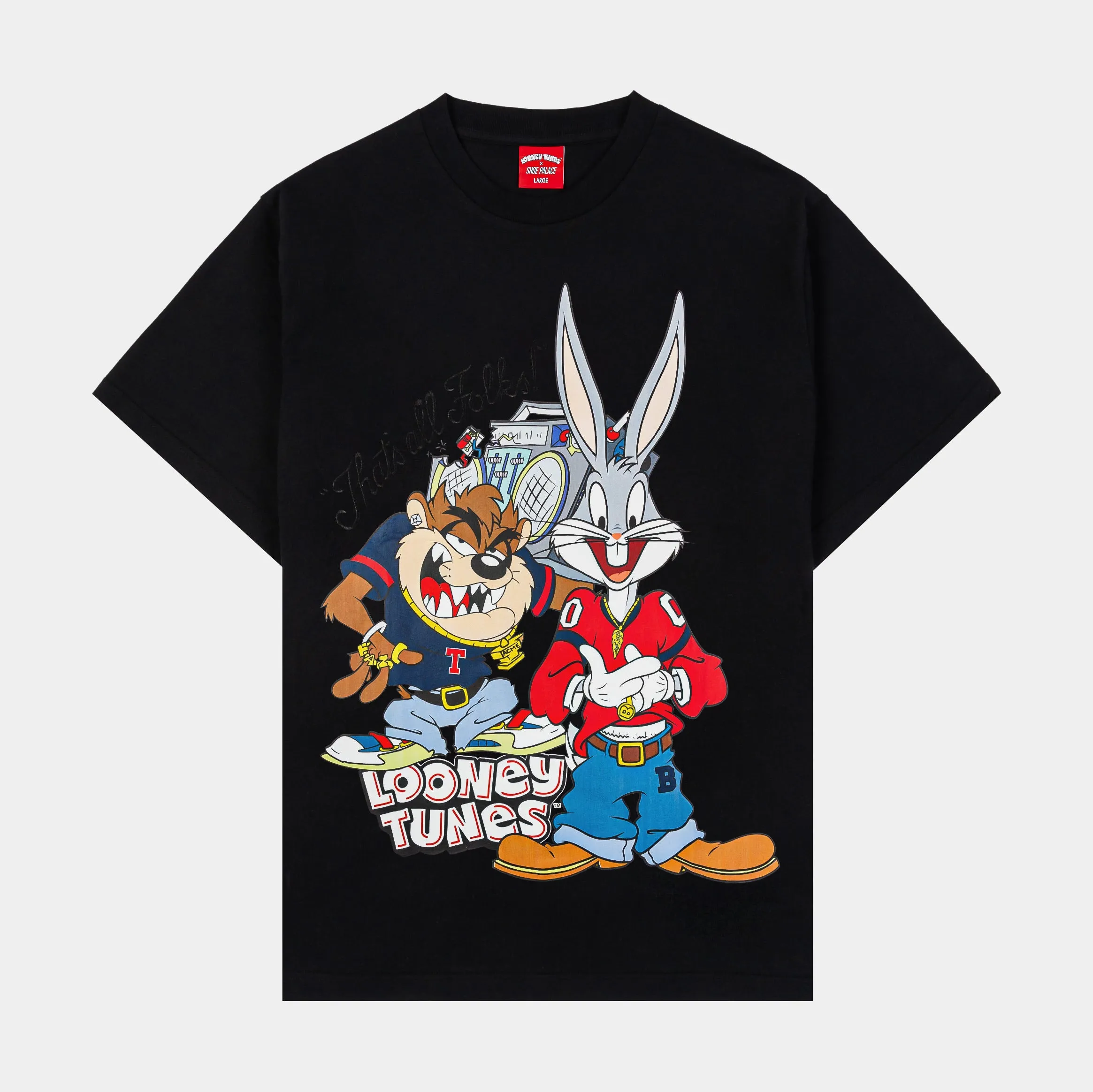 SP x Looney Tunes Vintage Mens Short Sleeve Shirt (Black/Red)