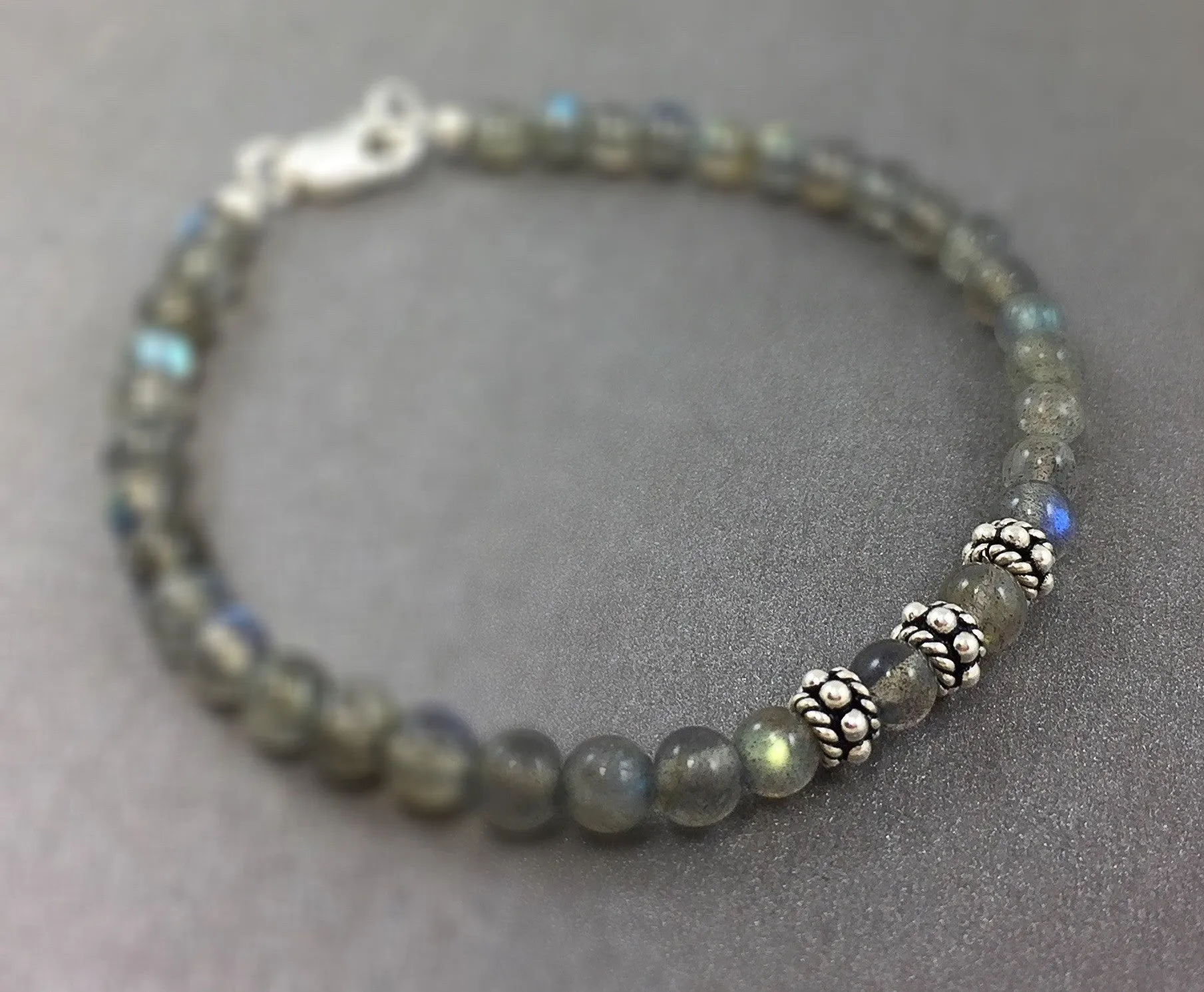 Stackable Rainbow labradorite bracelet