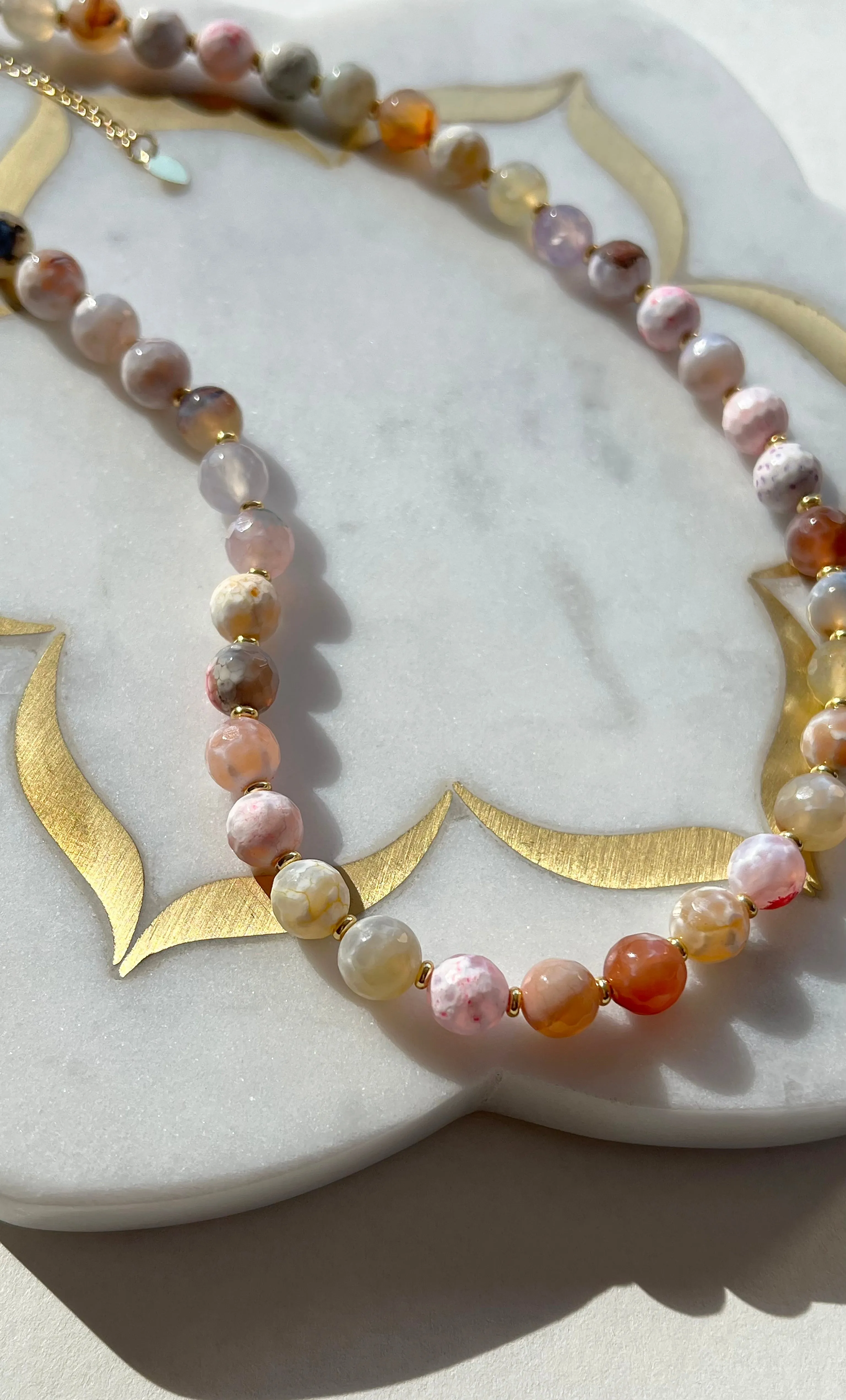 The Tunik Sea Stones Coloured Agate Beaded Necklace