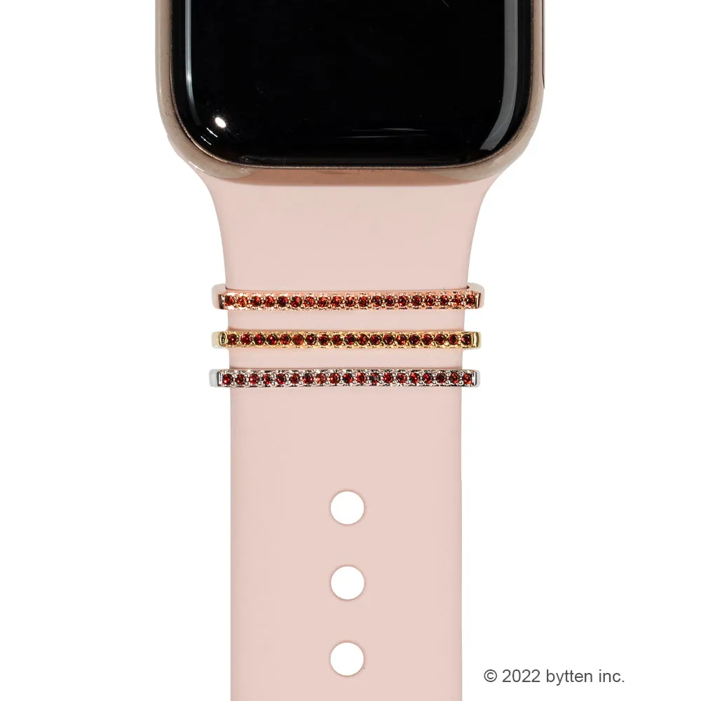 tiny garnet ring - January birthstone • Apple Watch & Fitbit band accessory