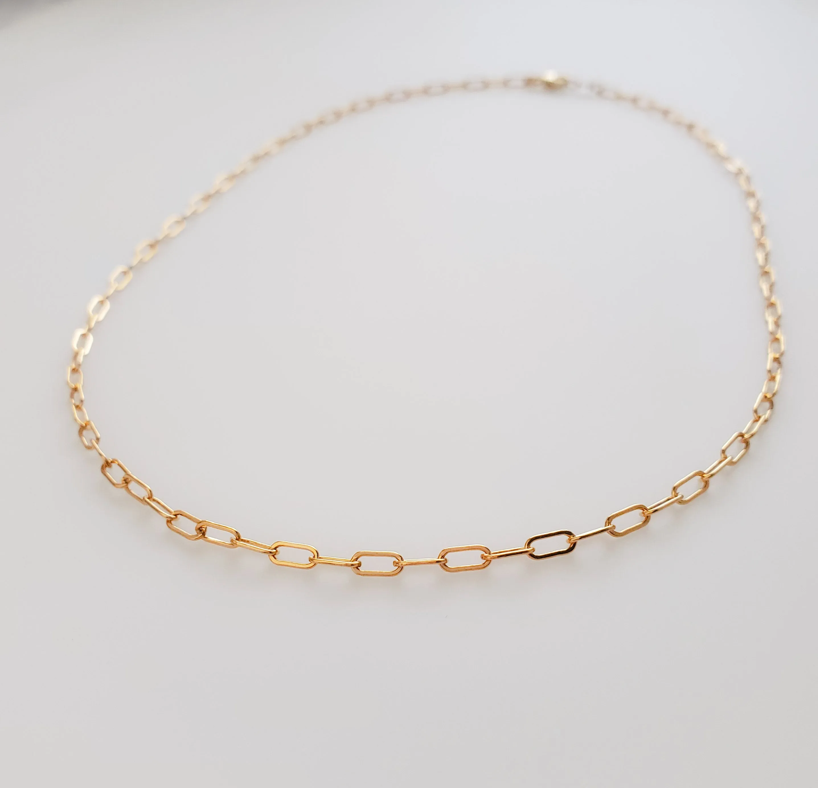 Tiny Paperclip Link Necklace