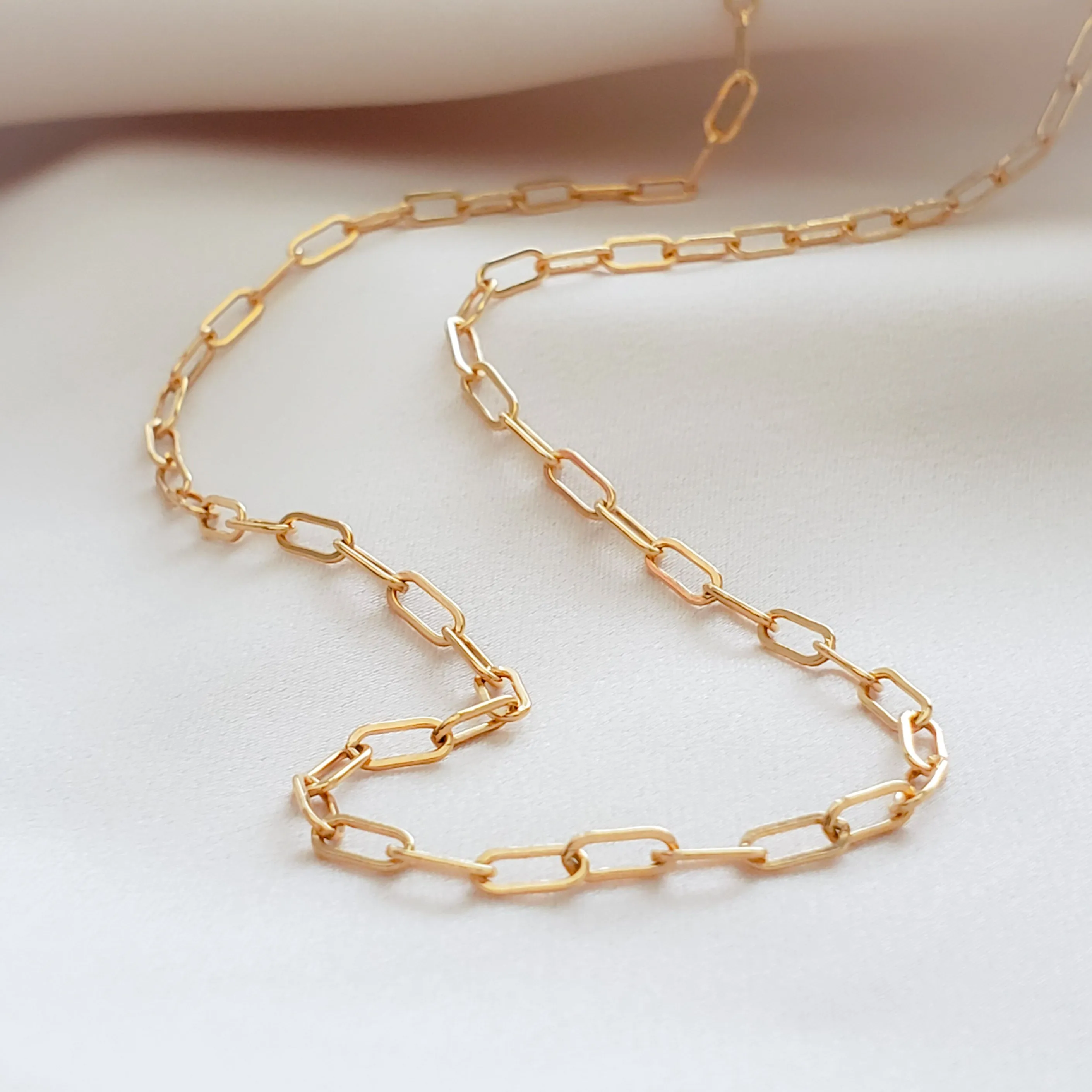 Tiny Paperclip Link Necklace