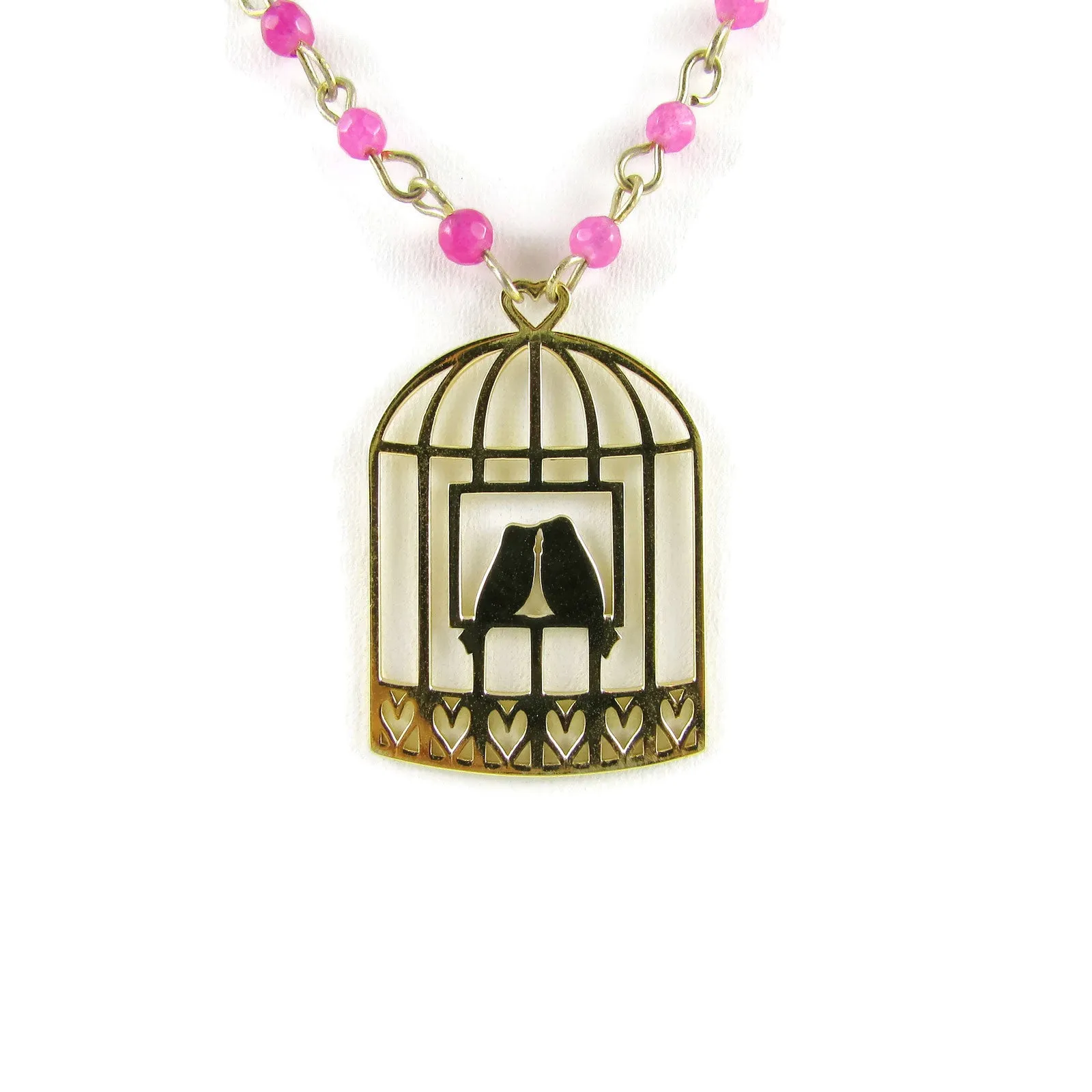 Valentine Bird Cage Necklace