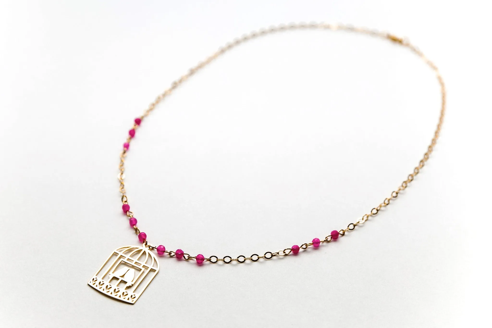 Valentine Bird Cage Necklace